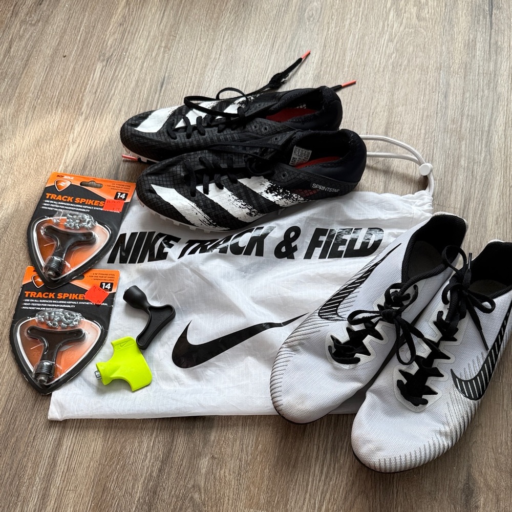 Nike Black and White Athletic Track Shoes